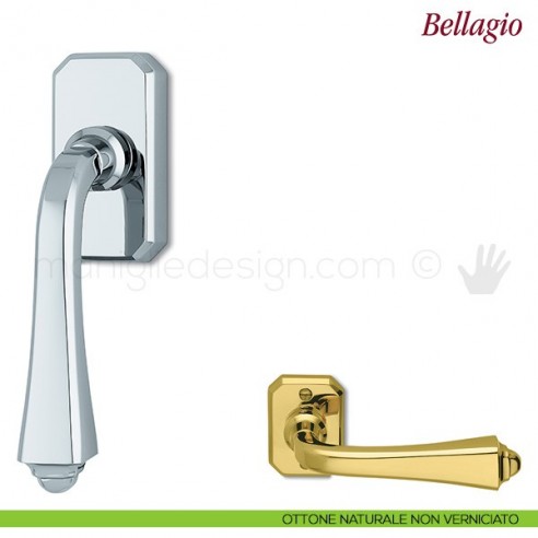Maniglia per finestra martellina DK Bellagio Antologhia ottone naturale non verniciato