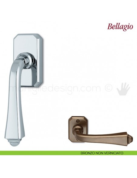 Maniglia per finestra martellina DK Bellagio Antologhia bronzo non verniciato