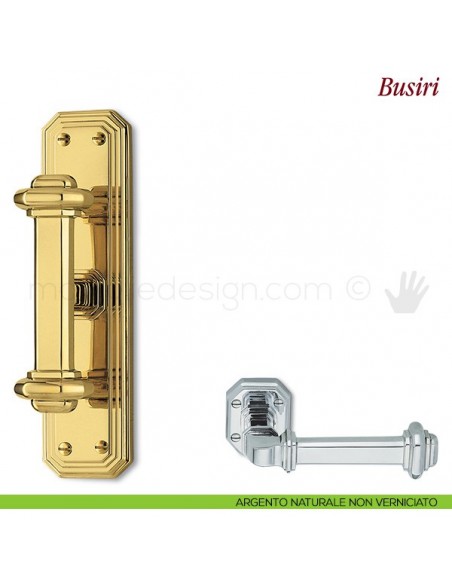 Maniglie per finestra cremonese Busiri Antologhia argento naturale non verniciato