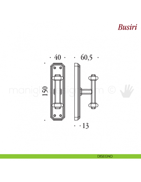 Maniglie per finestra cremonese Busiri Antologhia disegno