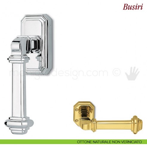 Maniglia per finestra martellina DK Busiri Antologhia ottone naturale non verniciato