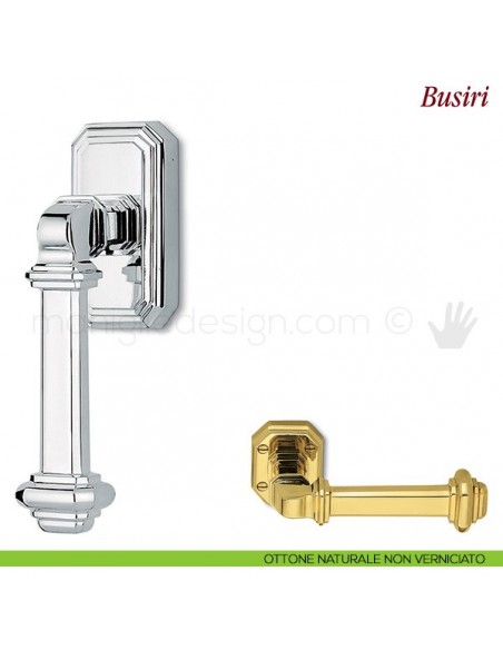 Maniglia per finestra martellina DK Busiri Antologhia ottone naturale non verniciato