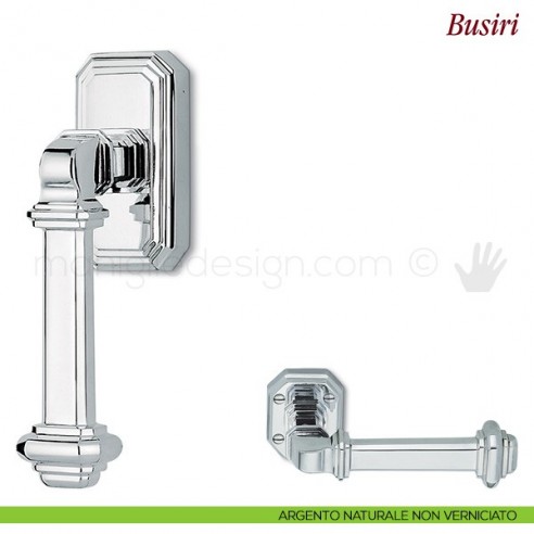 Maniglia per finestra martellina DK Busiri Antologhia argento naturale non verniciato