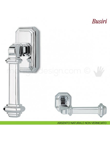 Maniglia per finestra martellina DK Busiri Antologhia argento naturale non verniciato