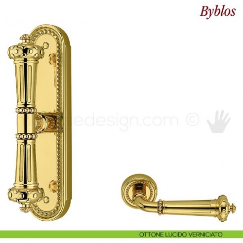 Maniglia per finestra cremonese Byblos Antologhia ottone lucido verniciato