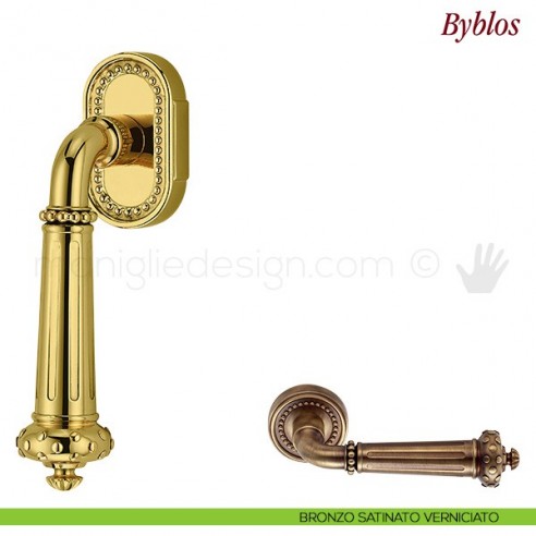 Maniglia per finestra martellina DK Byblos Antologhia bronzo satinato verniciato