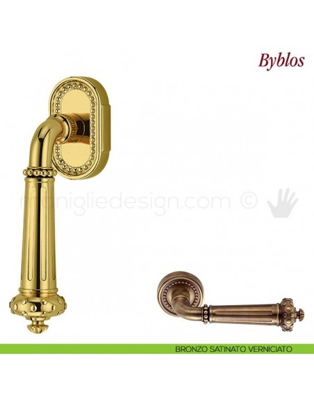 Maniglia per finestra martellina DK Byblos Antologhia bronzo satinato verniciato