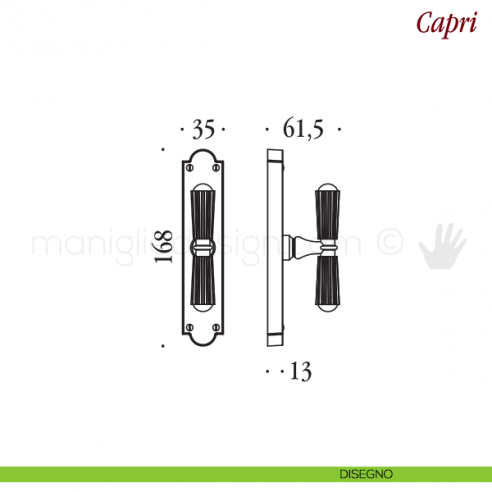 Maniglia per finestra cremonese Capri Antologhia disegno