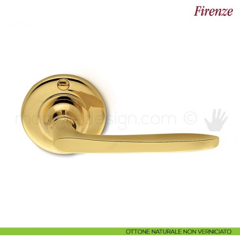 Maniglia per porta Firenze Antologhia senza molla ottone naturale non verniciato