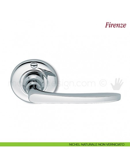 Maniglia per porta Firenze Antologhia senza molla nichel naturale non verniciato