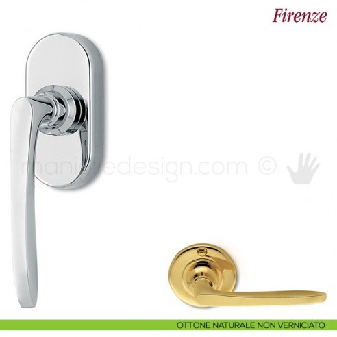 Maniglia per finestra martellina DK Firenze Antologhia ottone naturale non verniciato