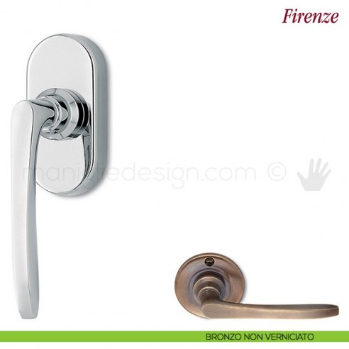 Maniglia per finestra martellina DK Firenze Antologhia bronzo non verniciato