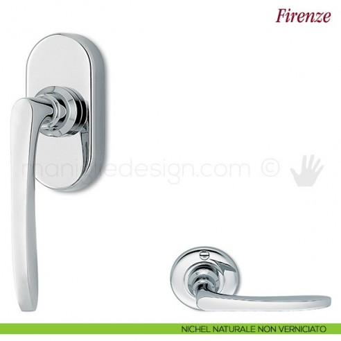Maniglia per finestra martellina DK Firenze Antologhia nichel naturale non verniciato