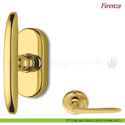 Maniglia per finestra martellina DK Firenze Antologhia ottone naturale non verniciato