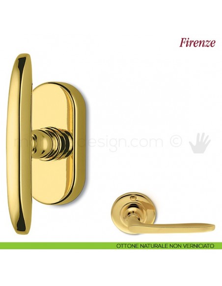 Maniglia per finestra martellina DK Firenze Antologhia ottone naturale non verniciato