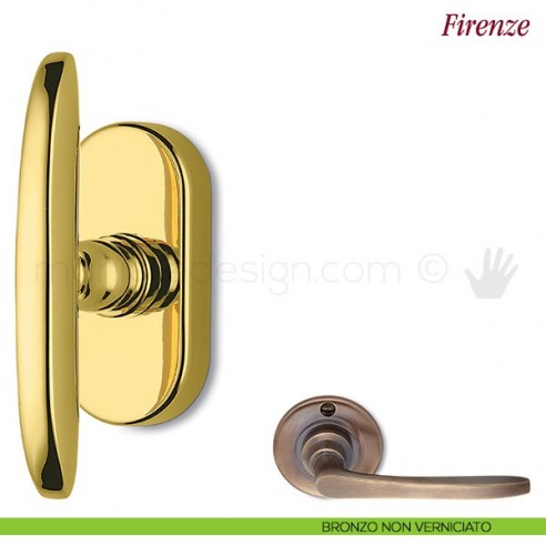 Maniglia per finestra martellina DK Firenze Antologhia bronzo non verniciato