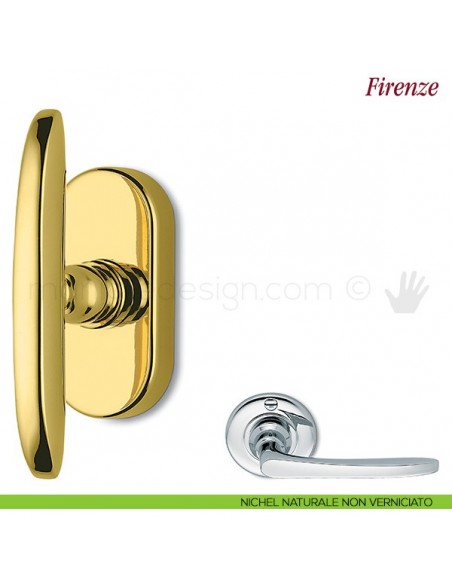 Maniglia per finestra martellina DK Firenze Antologhia nichel naturale non verniciato