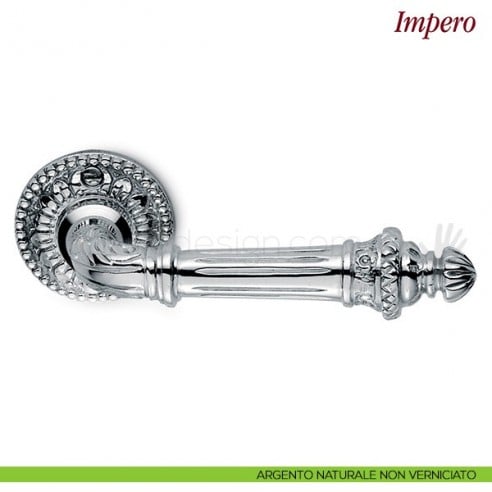 Maniglia per porta Impero Antologhia senza molla argento naturale non verniciato