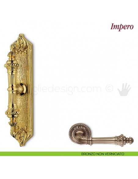 Maniglia per finestra cremonese Impero Antologhia bronzo non verniciato