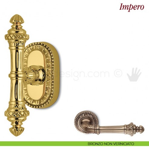 Maniglia per finestra martellina DK Impero Antologhia bronzo non verniciato