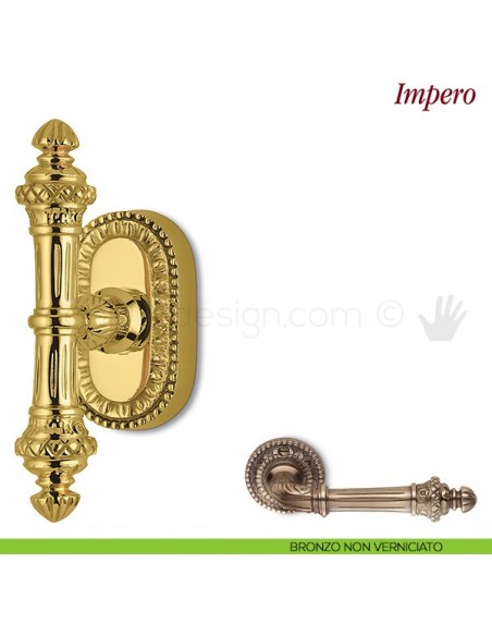 Maniglia per finestra martellina DK Impero Antologhia bronzo non verniciato