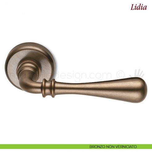 Maniglia per porta Lidia Antologhia con molla bronzo non verniciato