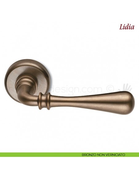 Maniglia per porta Lidia Antologhia con molla bronzo non verniciato