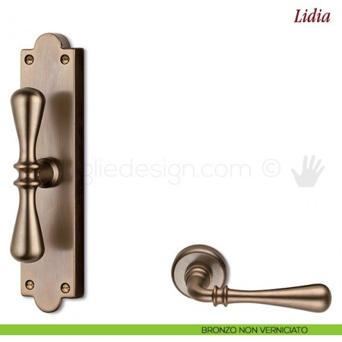 Maniglia per finestra cremonese Lidia Antologhia bronzo non verniciato