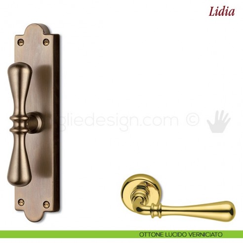 Maniglia per finestra cremonese Lidia Antologhia ottone lucido verniciato