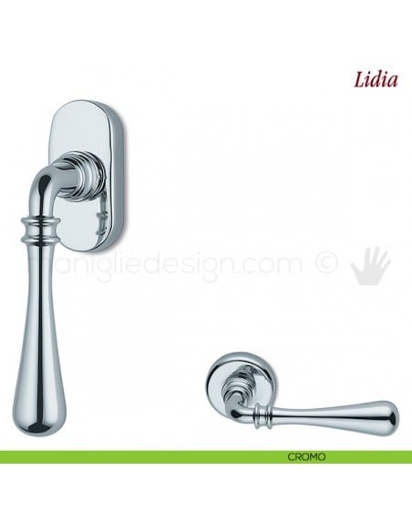 Maniglia per finestra martellina DK Lidia Antologhia cromo