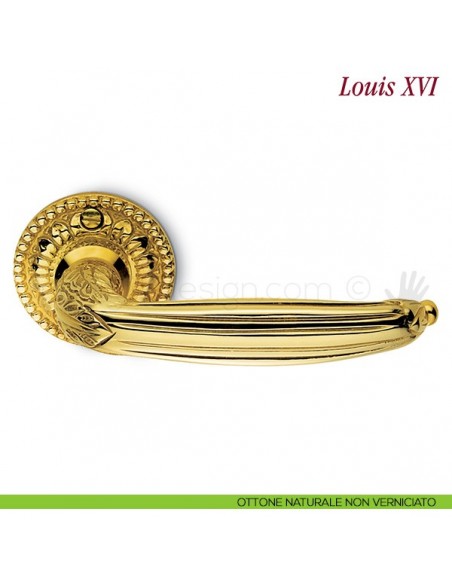 Maniglia per porta Louis XVI Antologhia senza molla ottone naturale non verniciato