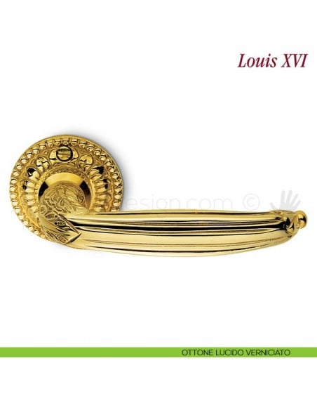 Maniglia per porta Louis XVI Antologhia senza molla ottone lucido verniciato