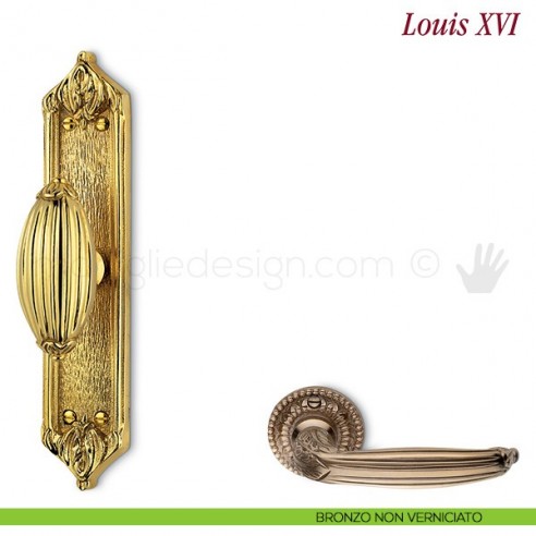 Maniglia per finestra cremonese Louis XVI Antologhia bronzo non verniciato
