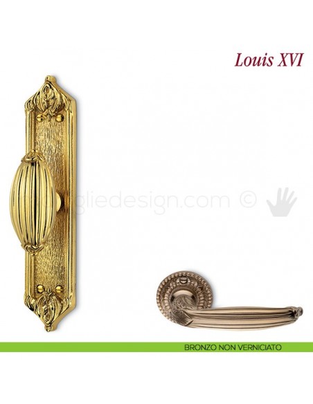 Maniglia per finestra cremonese Louis XVI Antologhia bronzo non verniciato