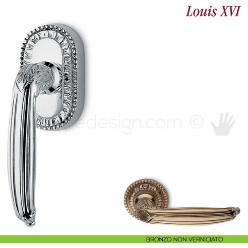 Maniglia per finestra martellina DK Louis XVI Antologhia bronzo non verniciato