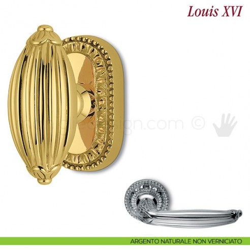 Maniglia per finestra martellina DK Louis XVI Antologhia argento naturale non verniciato