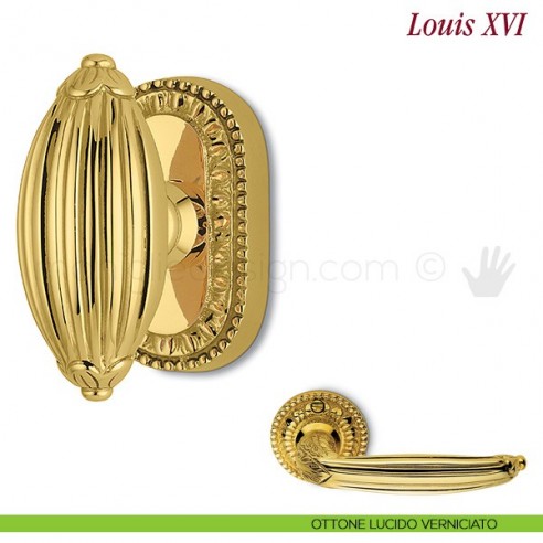 Maniglia per finestra martellina DK Louis XVI Antologhia ottone lucido verniciato