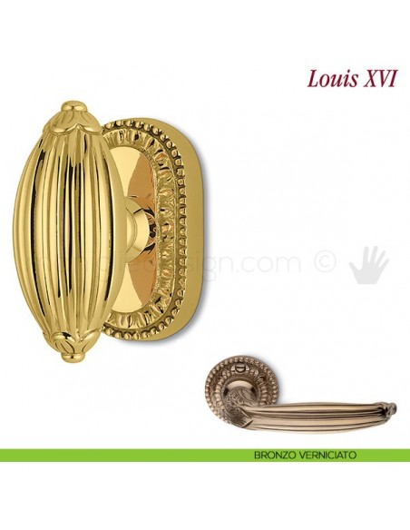 Maniglia per finestra martellina DK Louis XVI Antologhia bronzo verniciato