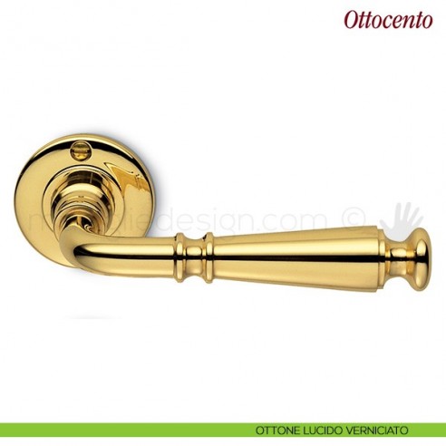 Maniglia per porta Ottocento Antologhia senza molla ottone lucido verniciato