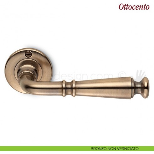 Maniglia per porta Ottocento Antologhia con molla bronzo non verniciato