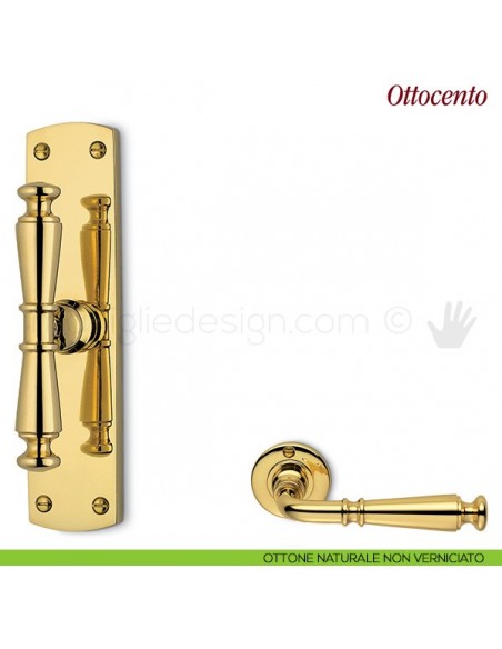 Maniglia per finestra cremonese Ottocento Antologhia ottone naturale non verniciato