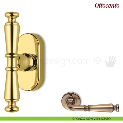 Maniglia per finestra martellina DK Ottocento Antologhia bronzo non verniciato