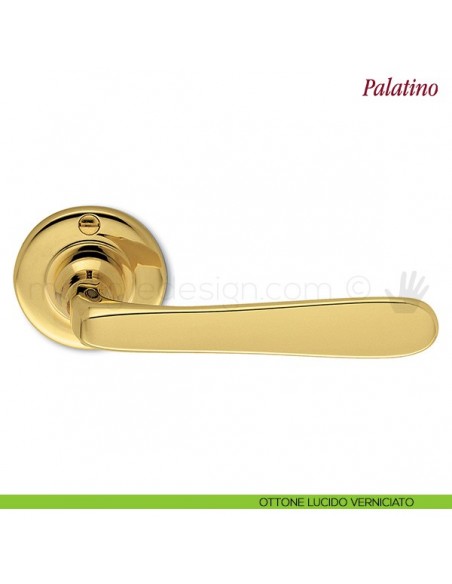 Maniglia per porta Palatino Antologhia con molla ottone lucido verniciato