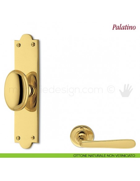 Maniglia per finestra cremonese Palatino Antologhia ottone naturale non verniciato