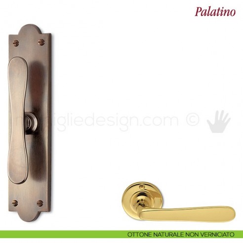 Maniglia per finestra cremonese Palatino Antologhia ottone naturale non verniciato