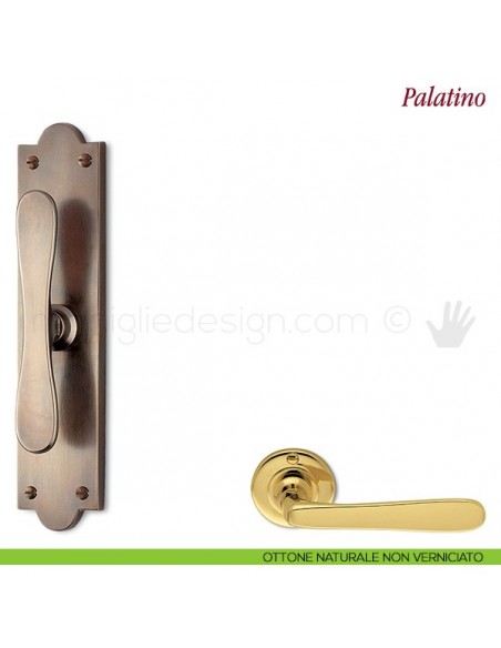 Maniglia per finestra cremonese Palatino Antologhia ottone naturale non verniciato