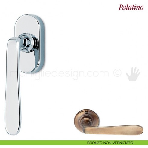 Maniglia per finestra martellina DK Palatino Antologhia bronzo non verniciato