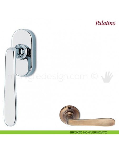 Maniglia per finestra martellina DK Palatino Antologhia bronzo non verniciato
