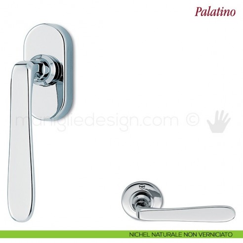 Maniglia per finestra martellina DK Palatino Antologhia nichel naturale non verniciato