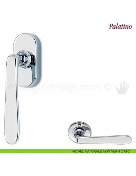 Maniglia per finestra martellina DK Palatino Antologhia nichel naturale non verniciato